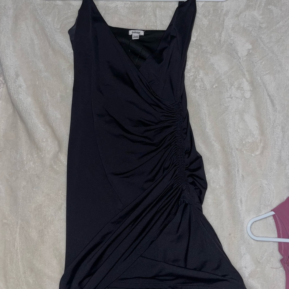 Elegant Black Ruched Dress